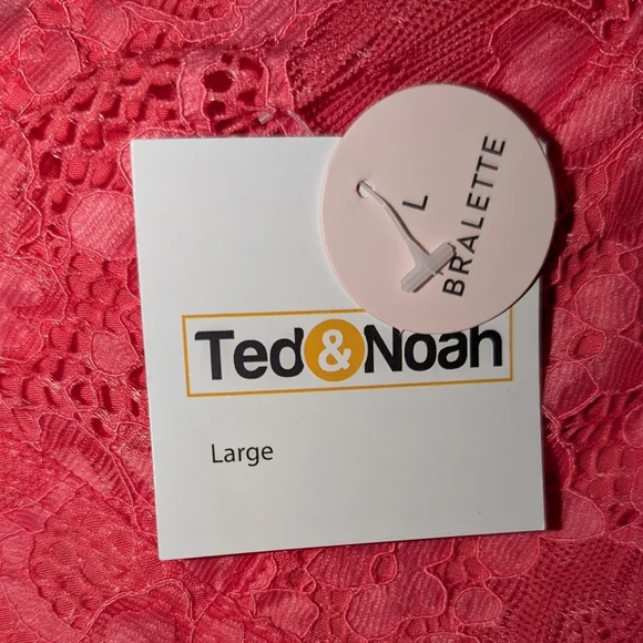 🍂 3/$15 - *NWT* Coral Lace Halter Bralette, Size L - Picture 7 of 9